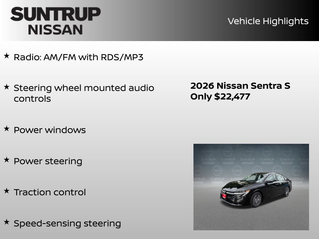 Certified 2026 Nissan Sentra S w/ Floor Mat Package FWD image 16