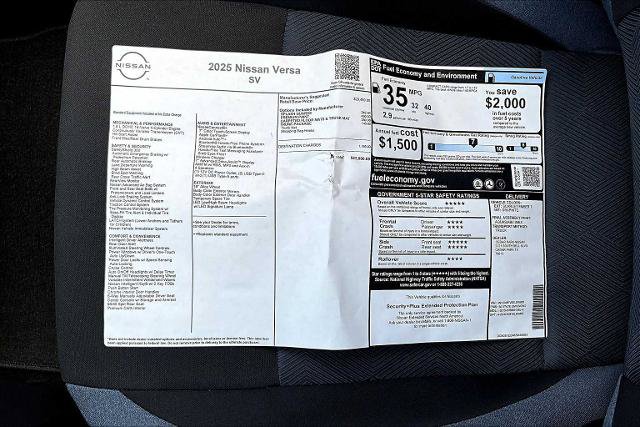 Certified 2025 Nissan Versa SV w/ Trunk Package FWD image 21