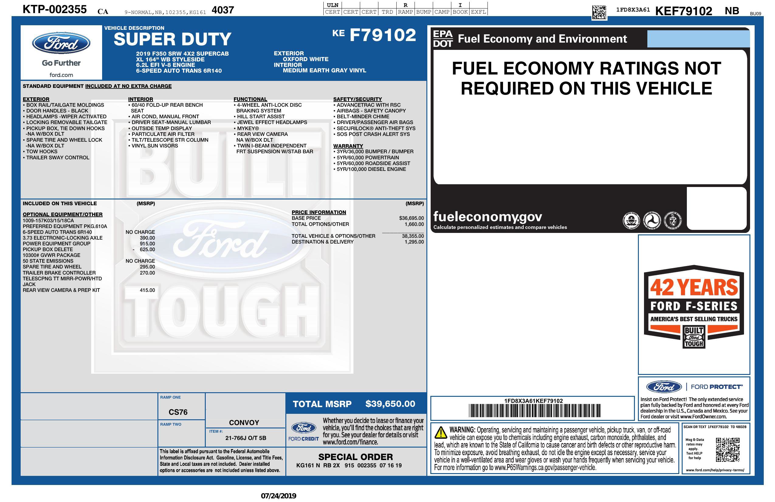 Used 2019 Ford F350 XL w/ Power Equipment Group image 4