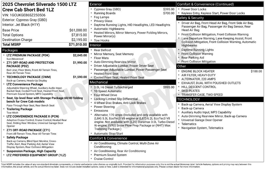 Used 2025 Chevrolet Silverado 1500 LTZ w/ LTZ Premium Package AWD/4WD image 31