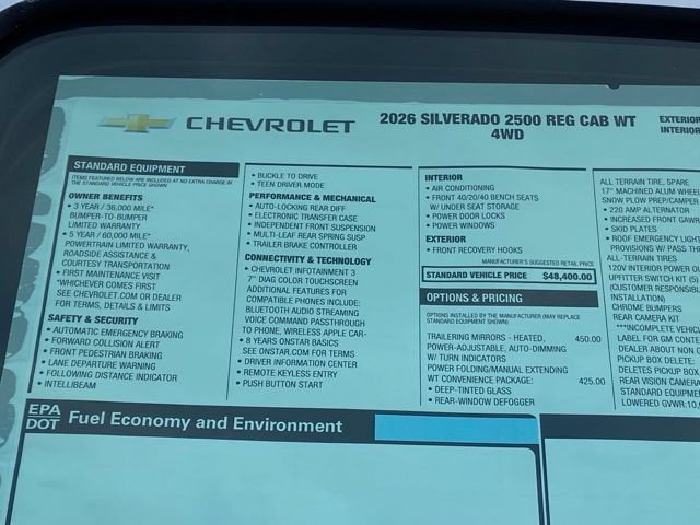 New 2026 Chevrolet Silverado 2500 W/T w/ WT Convenience Package AWD/4WD image 25