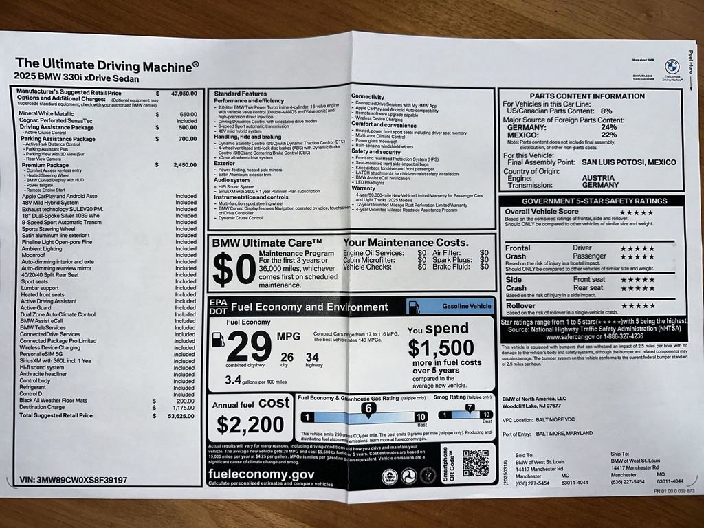 Used 2025 BMW 330i xDrive 330i xDrive w/ Premium Package image 11