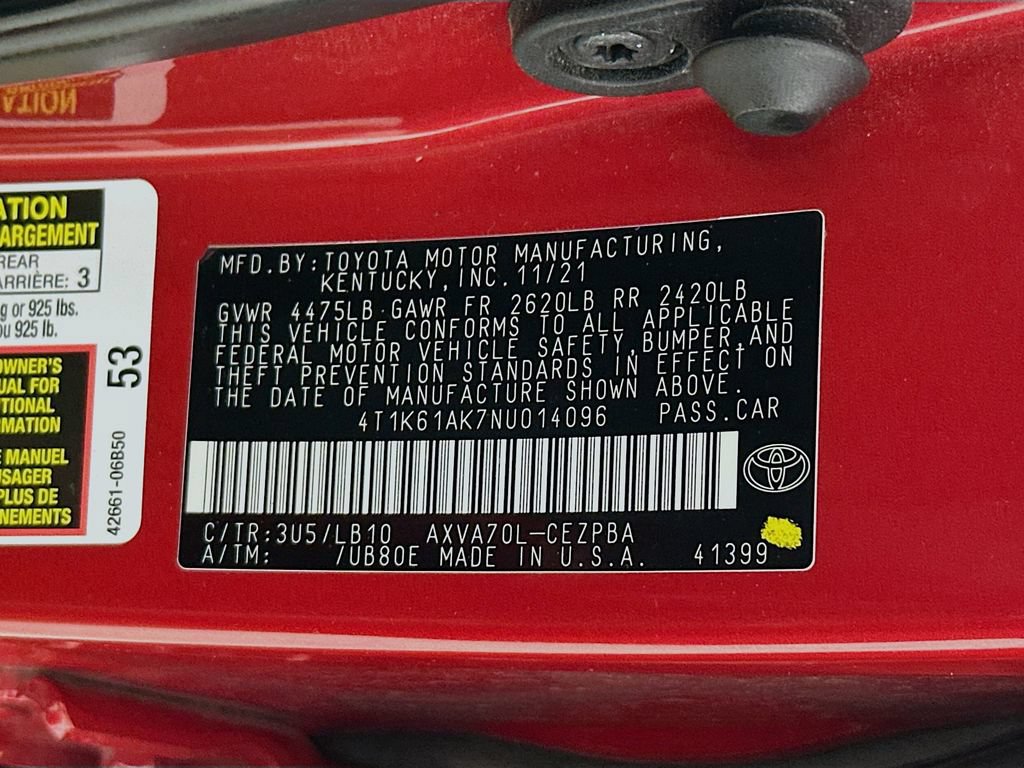 Used 2022 Toyota Camry XSE w/ Navigation Package FWD image 27