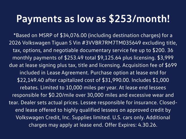 New 2026 Volkswagen Tiguan S image 33