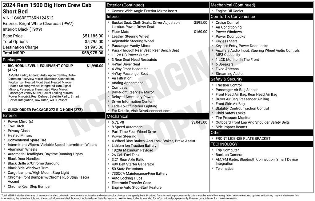 Used 2024 RAM 1500 Big Horn AWD/4WD image 6