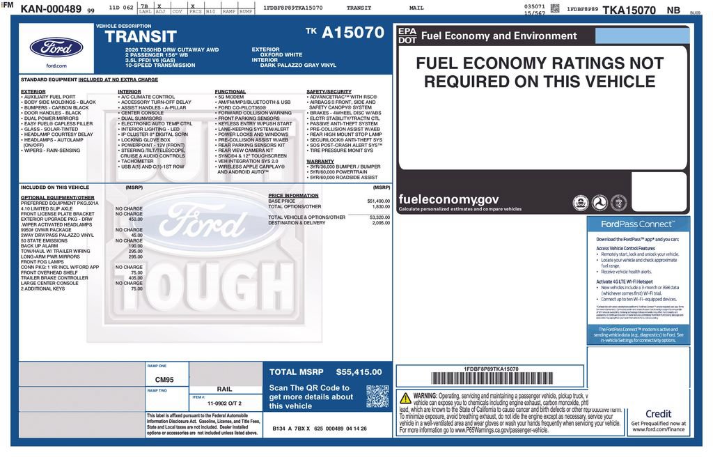 New 2026 Ford Transit 350 DRW AWD w/ Exterior Upgrade Package image 5