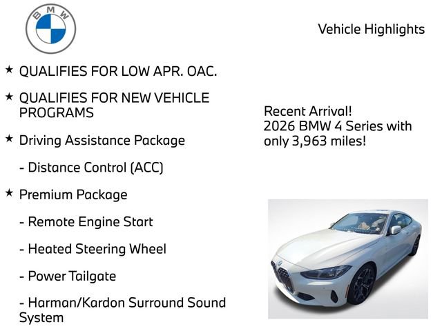 Used 2026 BMW 430i xDrive Coupe w/ Premium Package AWD/4WD image 4