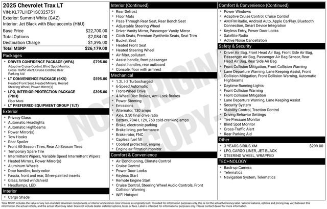 New 2025 Chevrolet Trax LT w/ Driver Confidence Package FWD image 4