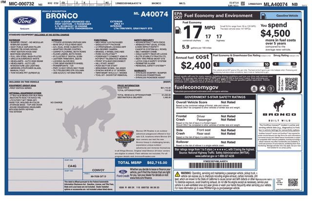 Used 2021 Ford Bronco First Edition AWD/4WD image 18