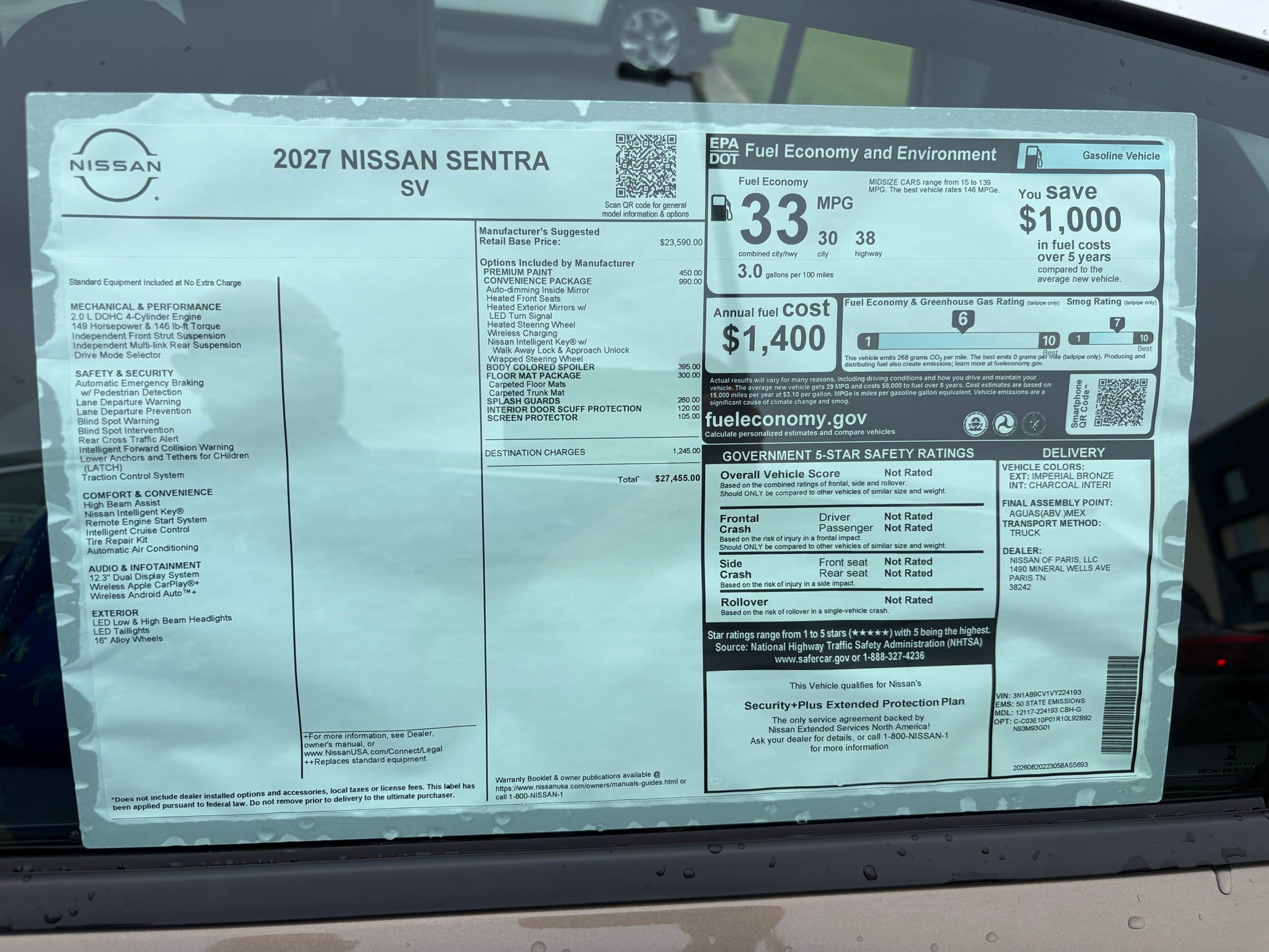 New 2027 Nissan Sentra SV w/ SV Convenience Package FWD image 28