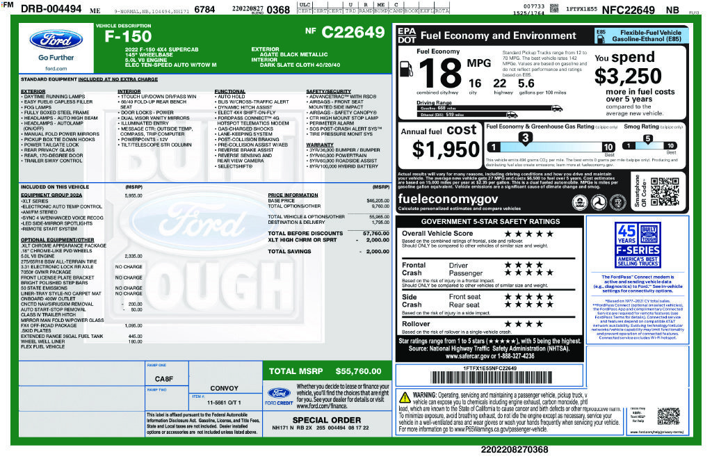 Used 2022 Ford F150 XLT w/ Equipment Group 302A High AWD/4WD image 38