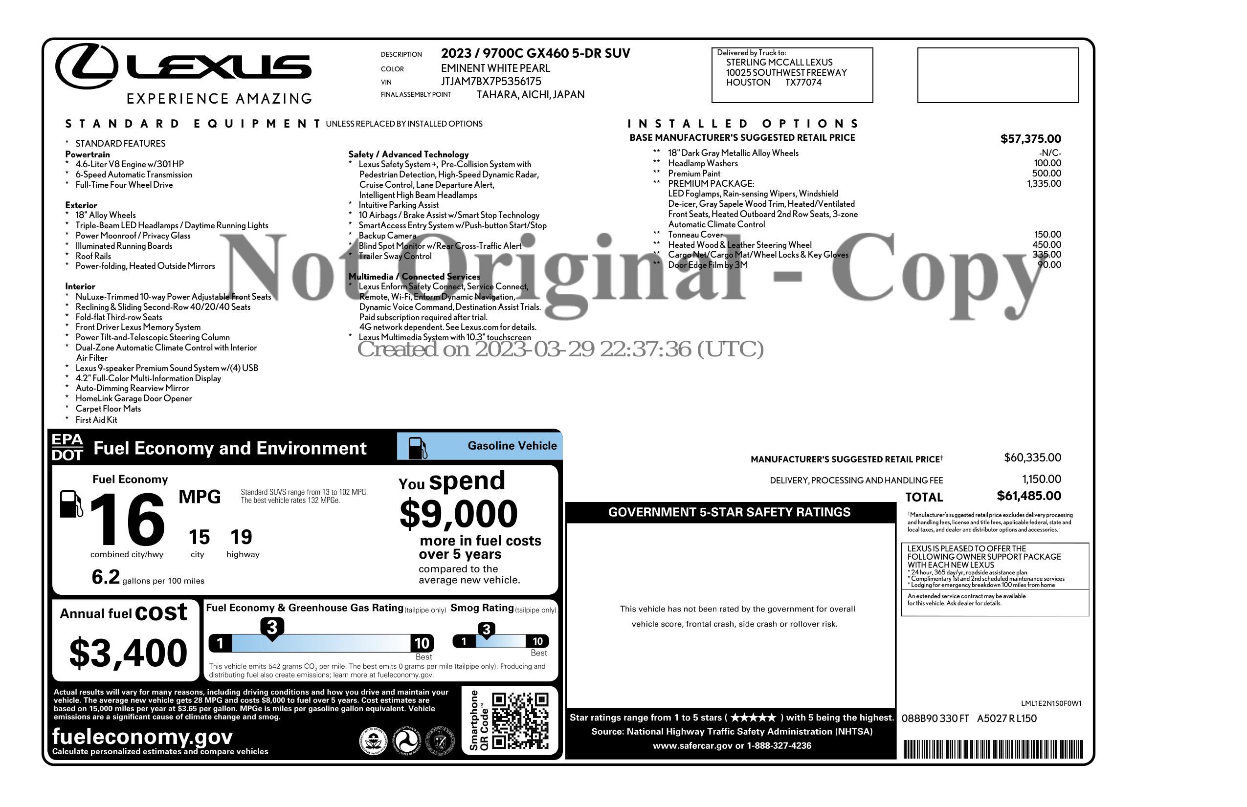 Used 2023 Lexus GX 460 Premium w/ Premium Package AWD/4WD image 3