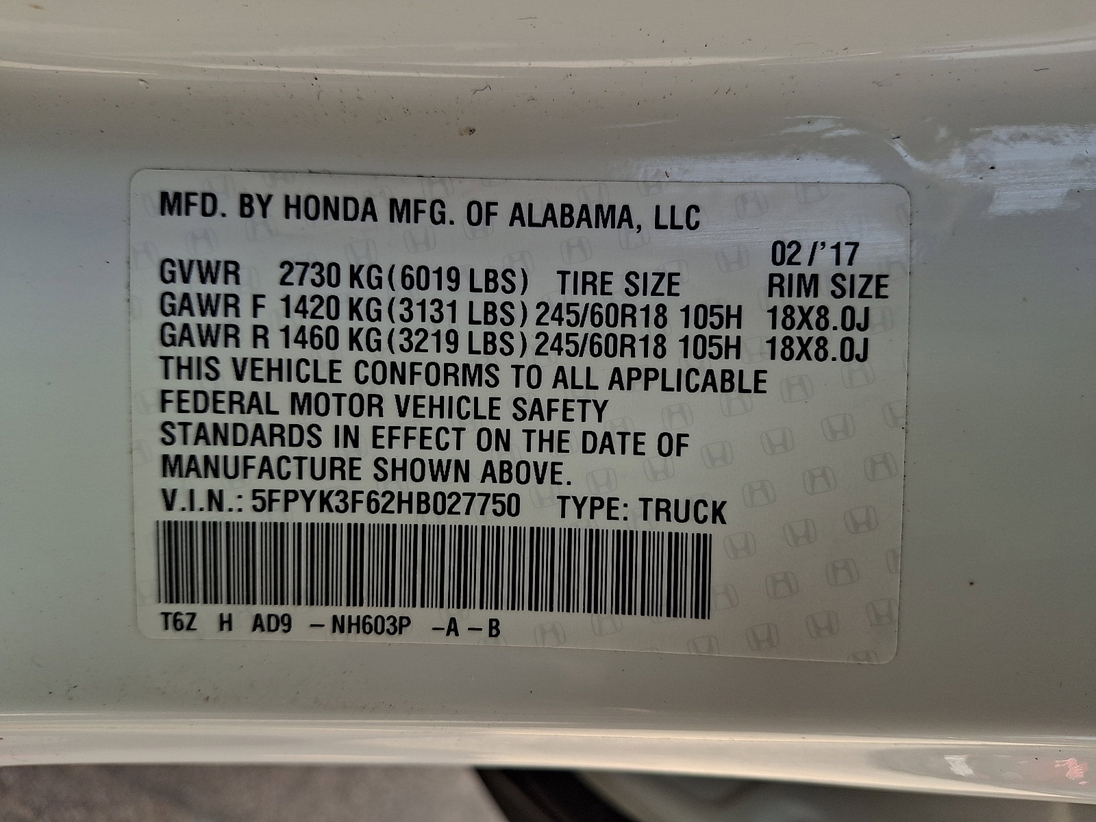 Used 2017 Honda Ridgeline RTL-T image 27