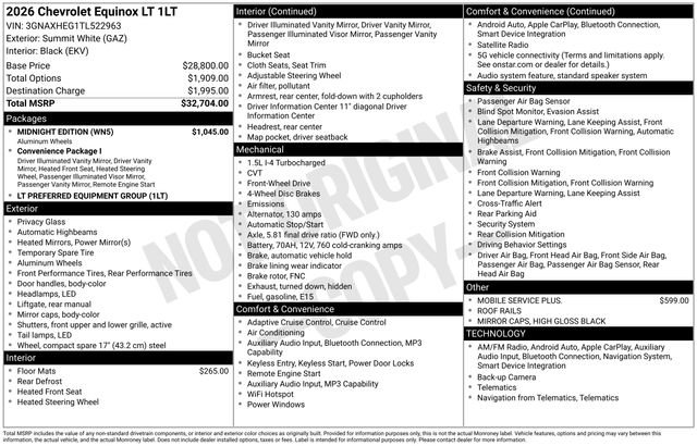 New 2026 Chevrolet Equinox LT w/ Midnight Edition FWD image 4