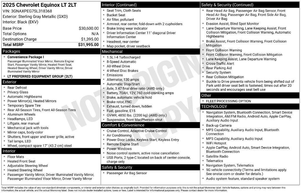 Used 2025 Chevrolet Equinox LT AWD/4WD image 37