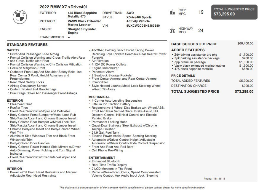 Used 2022 BMW X7 xDrive40i w/ M Sport Package image 35