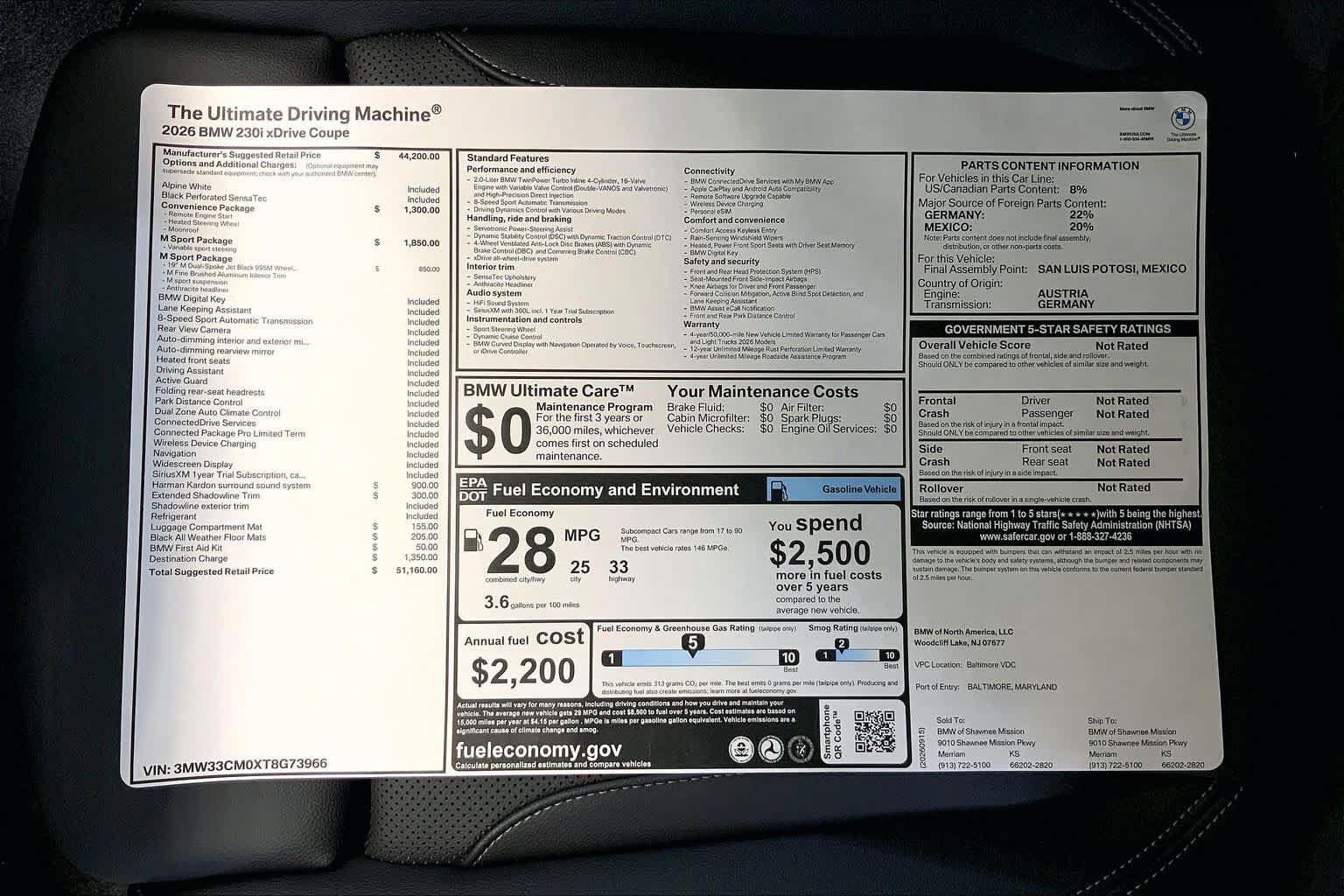 New 2026 BMW 230i xDrive Coupe w/ M Sport Package AWD/4WD image 22