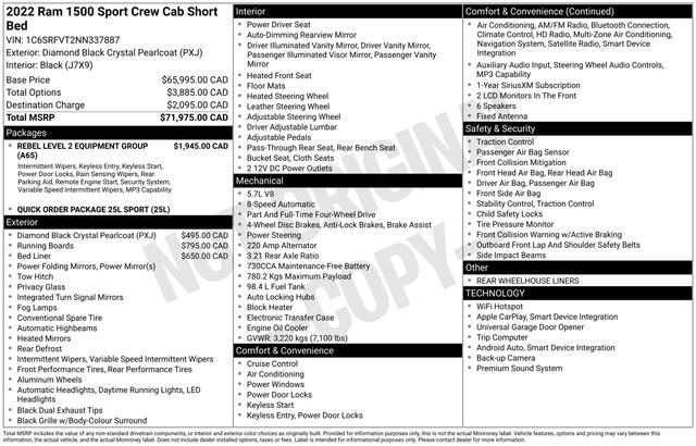 Used 2022 RAM 1500 Sport w/ Rebel Level 2 Equipment Group AWD/4WD image 11