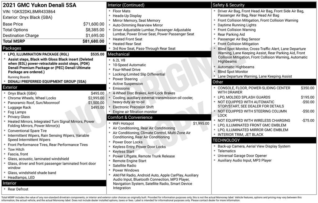 Used 2021 GMC Yukon Denali w/ LPO, Illumination Package image 11