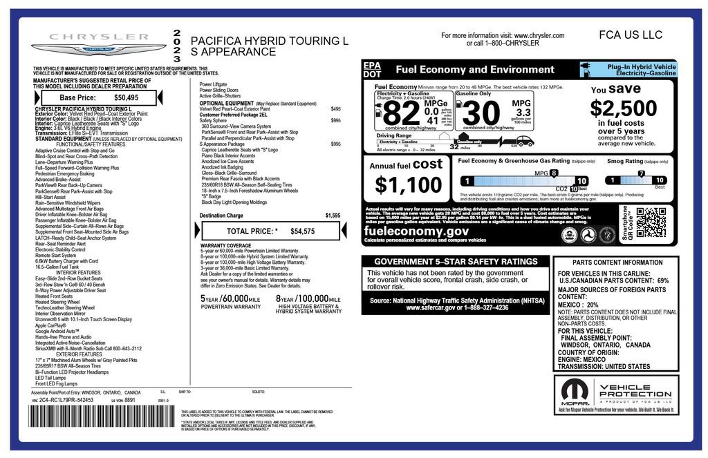 Used 2023 Chrysler Pacifica Touring-L w/ S Appearance Package image 4