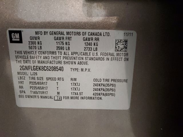 Used 2012 Chevrolet Equinox LTZ w/ LPO, Protection Package AWD/4WD image 31