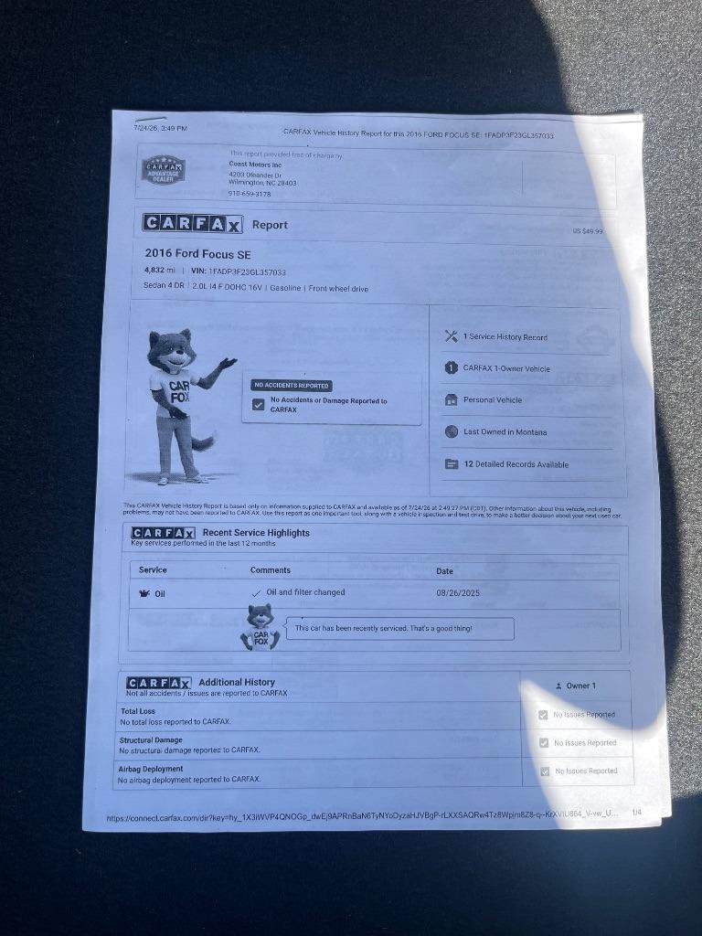 Used 2016 Ford Focus SE w/ Equipment Group 201A FWD image 34