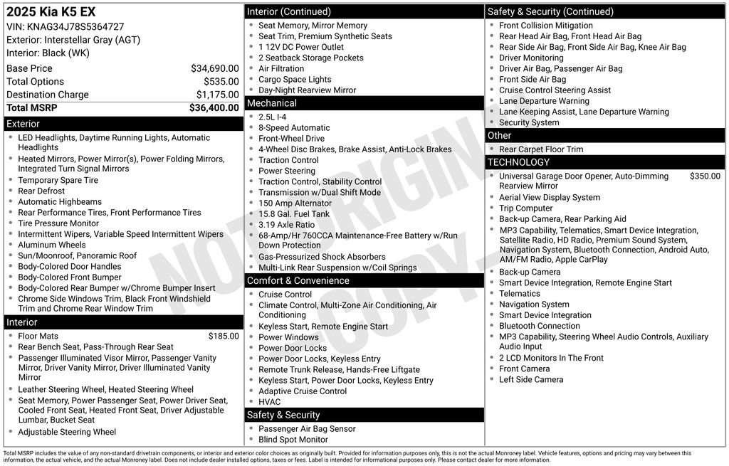 Used 2025 Kia K5 EX FWD image 2