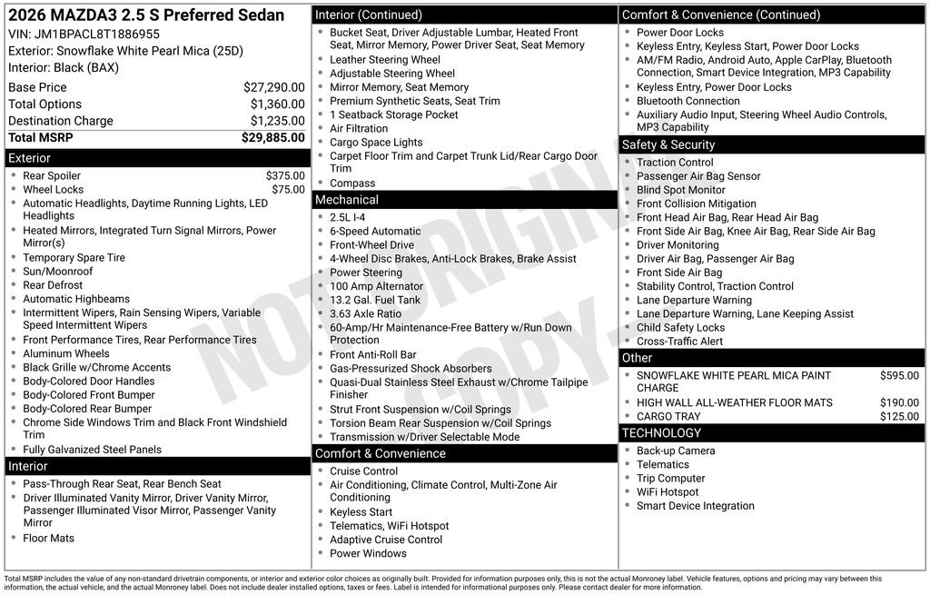 New 2026 MAZDA MAZDA3 2.5 S Sedan w/ Preferred Pkg FWD image 31
