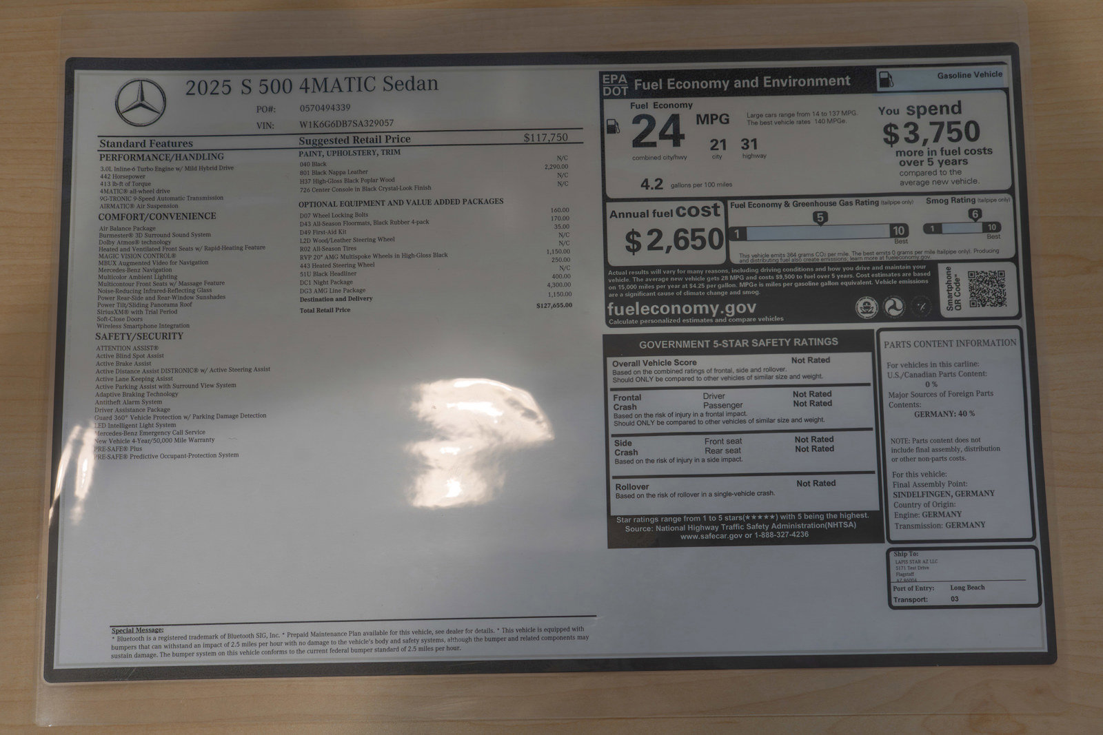 New 2025 Mercedes-Benz S 500 4MATIC image 36