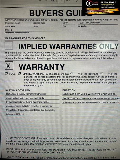 Used 2019 Mercedes-Benz Sprinter 144 image 11