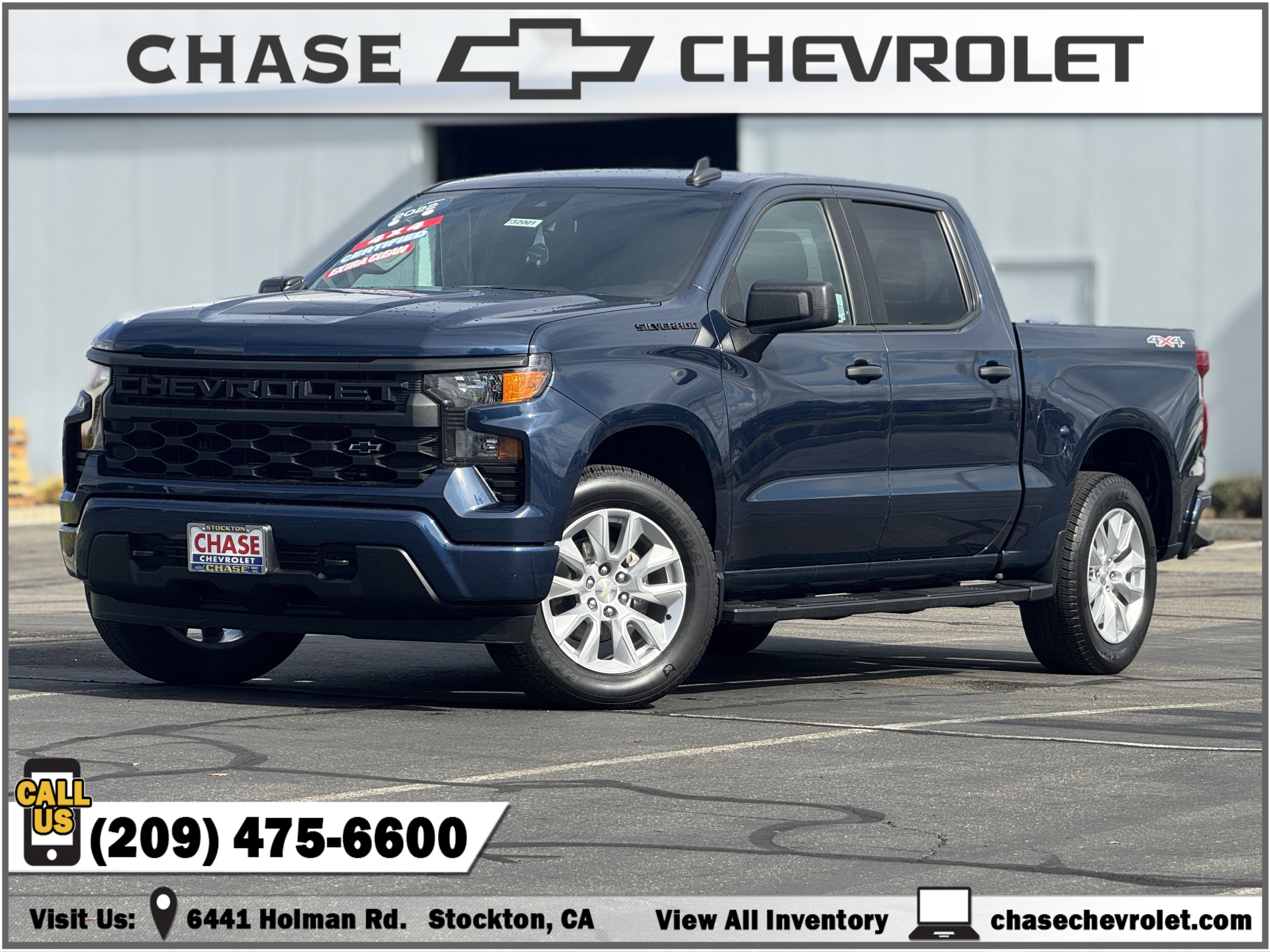 Certified 2022 Chevrolet Silverado 1500 Custom w/ LPO, Dark Essentials Package