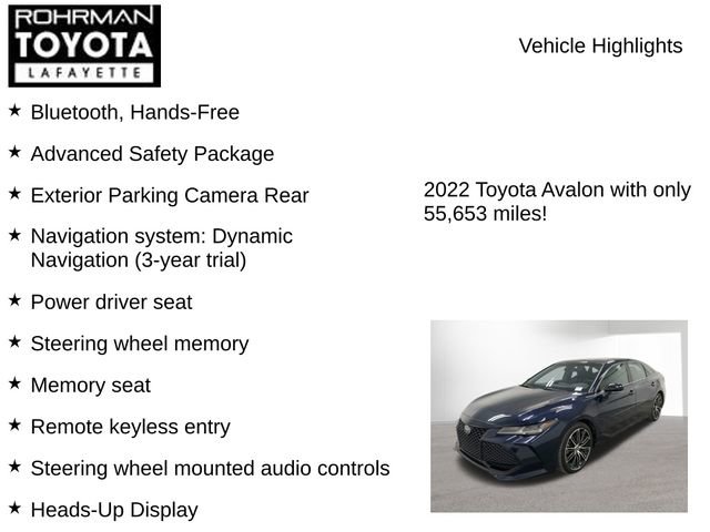 Used 2022 Toyota Avalon Touring w/ Advanced Safety Package image 7