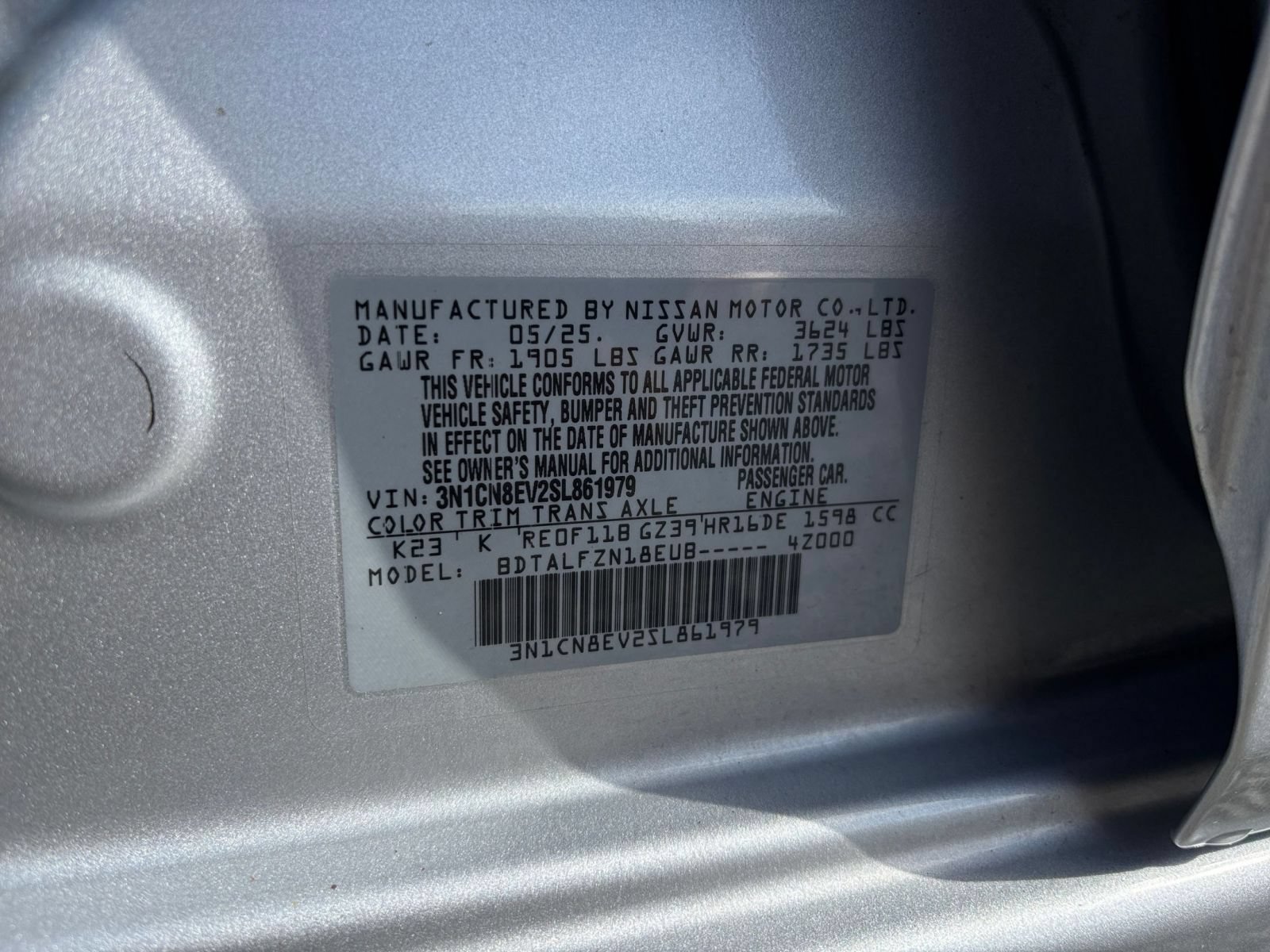 Used 2025 Nissan Versa SV FWD image 26