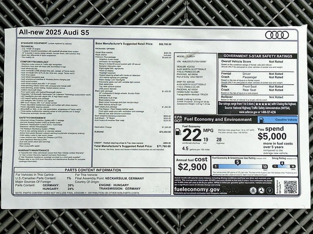 New 2025 Audi S5 Premium Plus AWD/4WD image 9