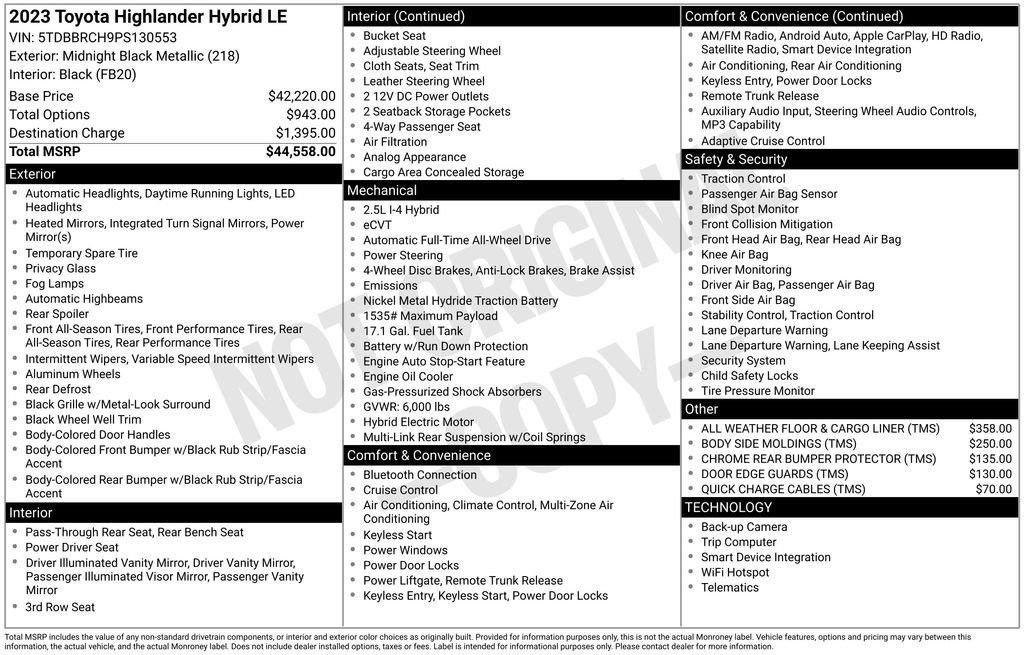 Used 2023 Toyota Highlander LE image 41