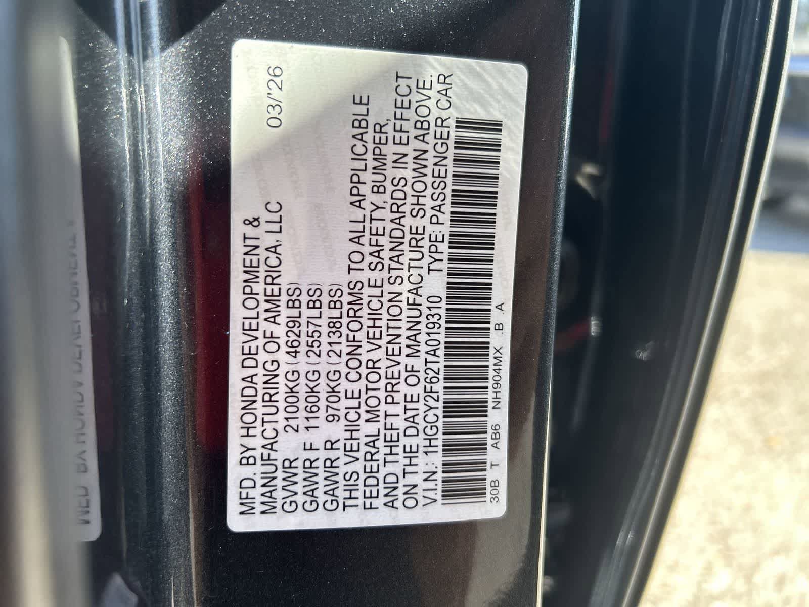 New 2026 Honda Accord EX-L image 2