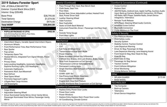 Used 2019 Subaru Forester Sport w/ Popular Package #2 image 20