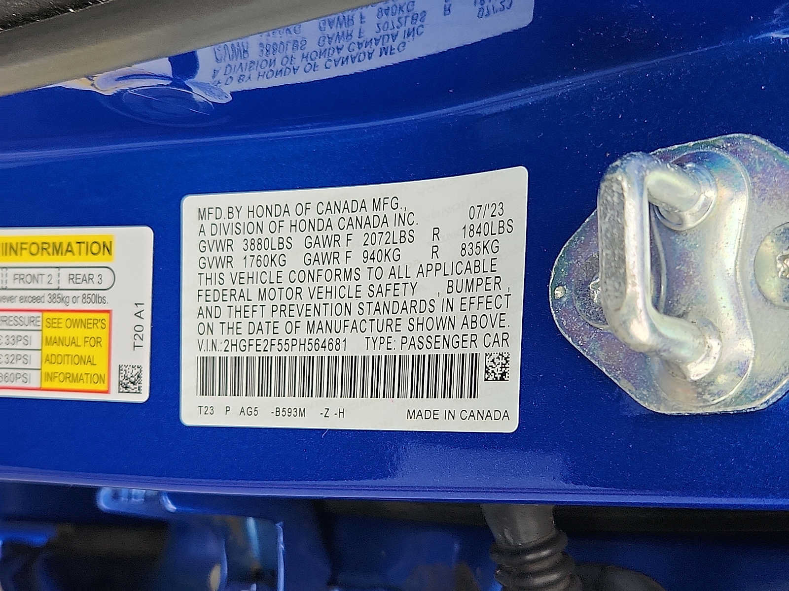 Certified 2023 Honda Civic Sport image 24