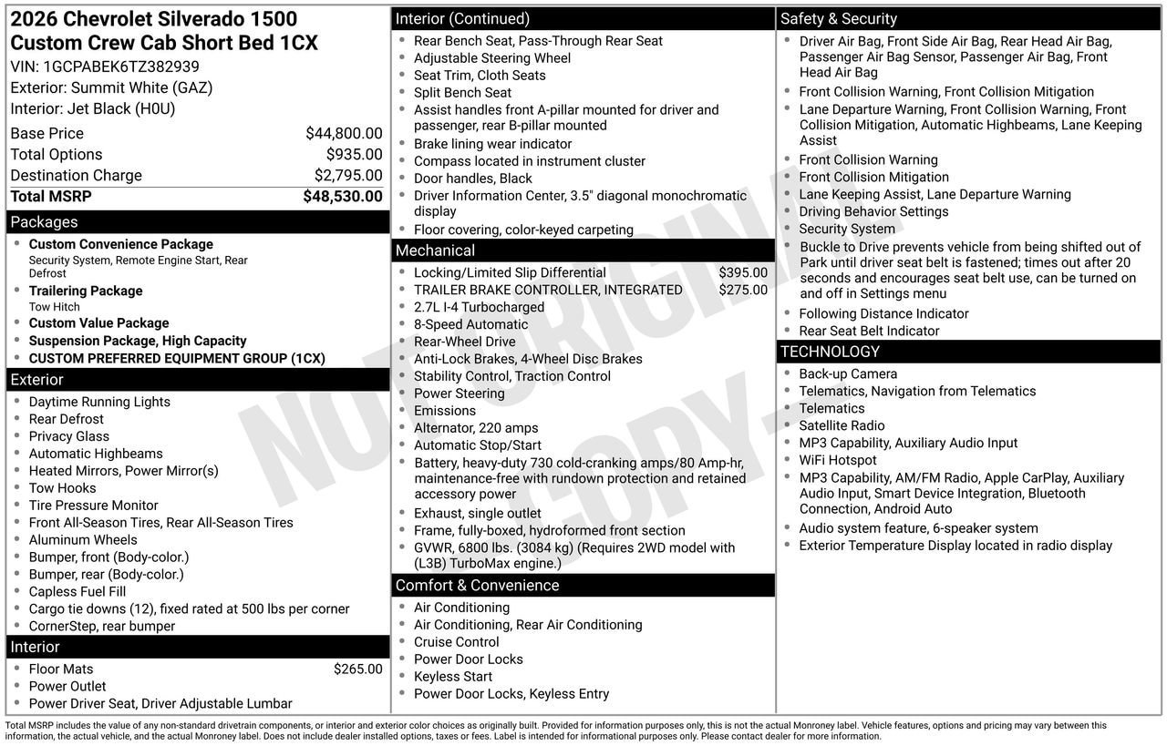 New 2026 Chevrolet Silverado 1500 Custom RWD image 31