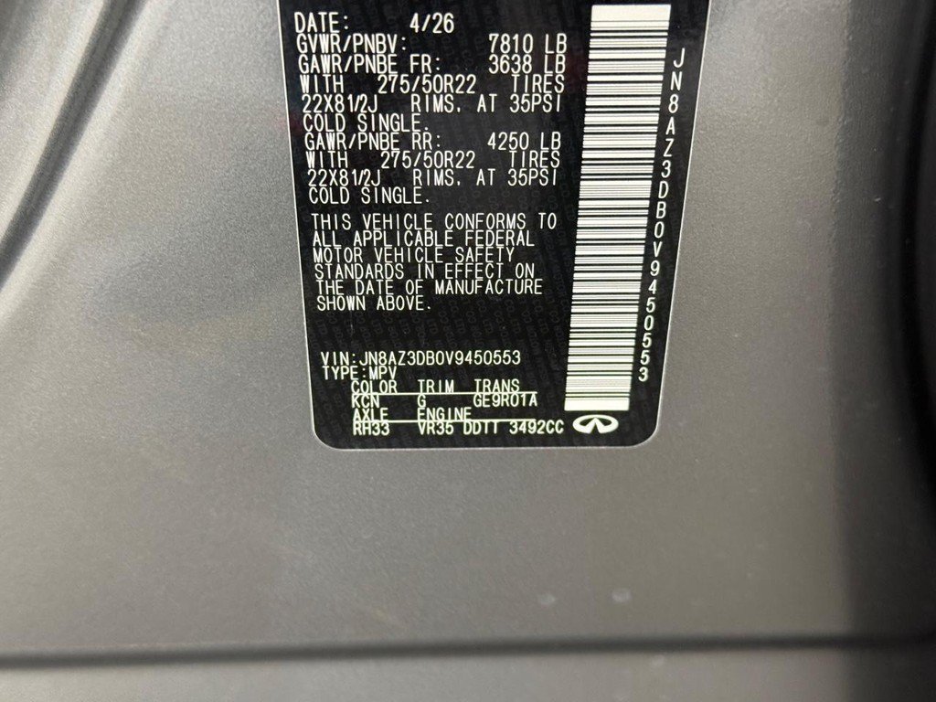 New 2027 INFINITI QX80 Sensory w/ Sport Exterior Package AWD/4WD image 32