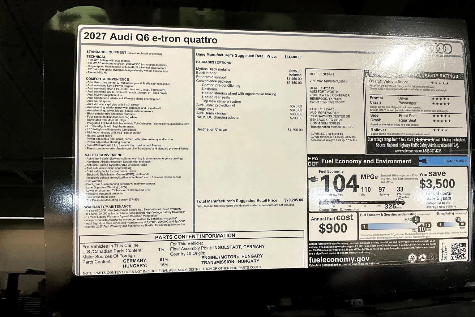 New 2027 Audi Q6 e-tron Premium AWD/4WD image 16