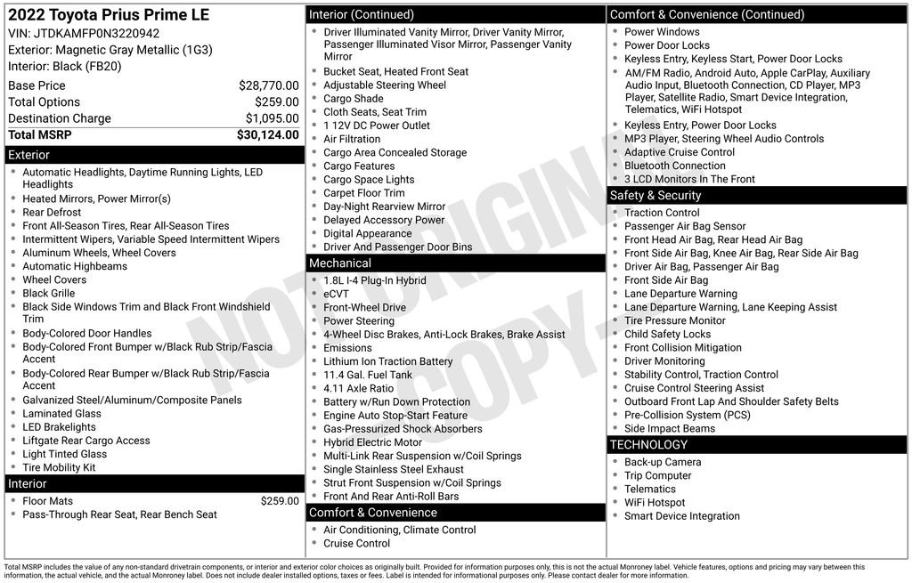Used 2022 Toyota Prius Prime LE image 17