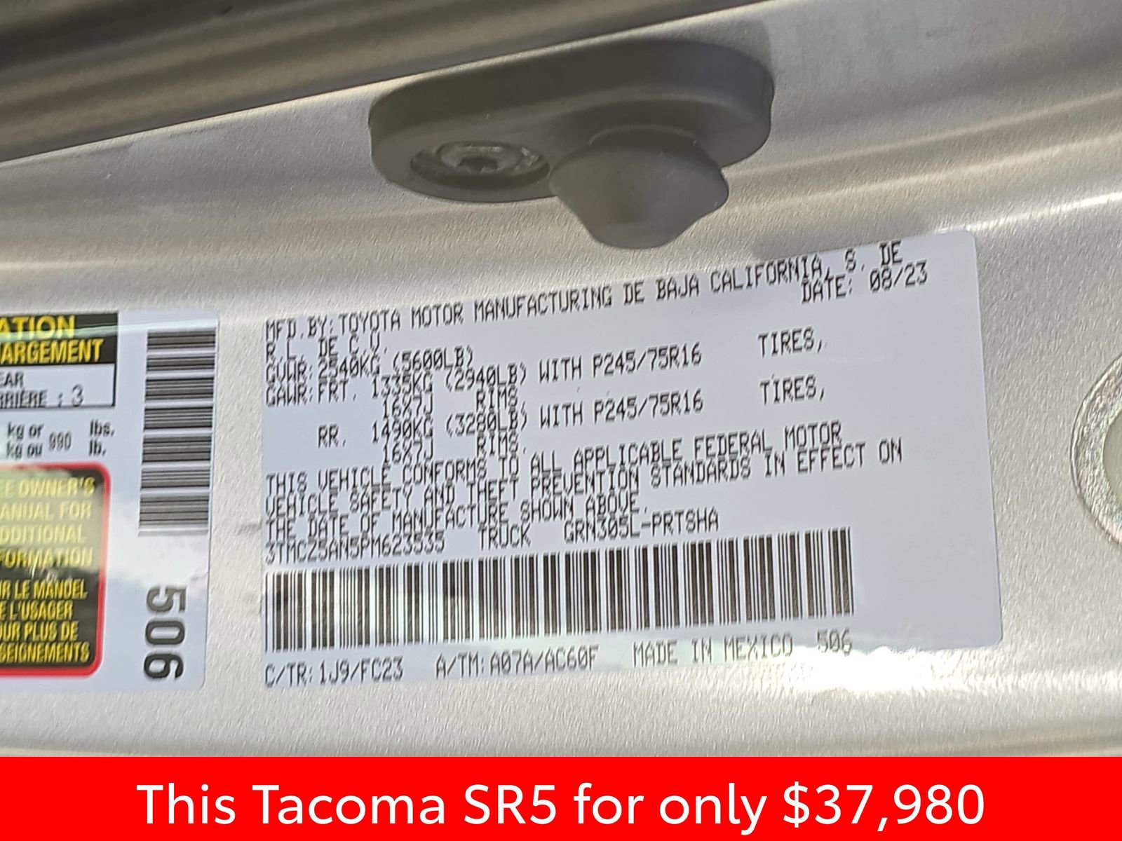 Used 2023 Toyota Tacoma SR5 w/ Technology Package AWD/4WD image 41