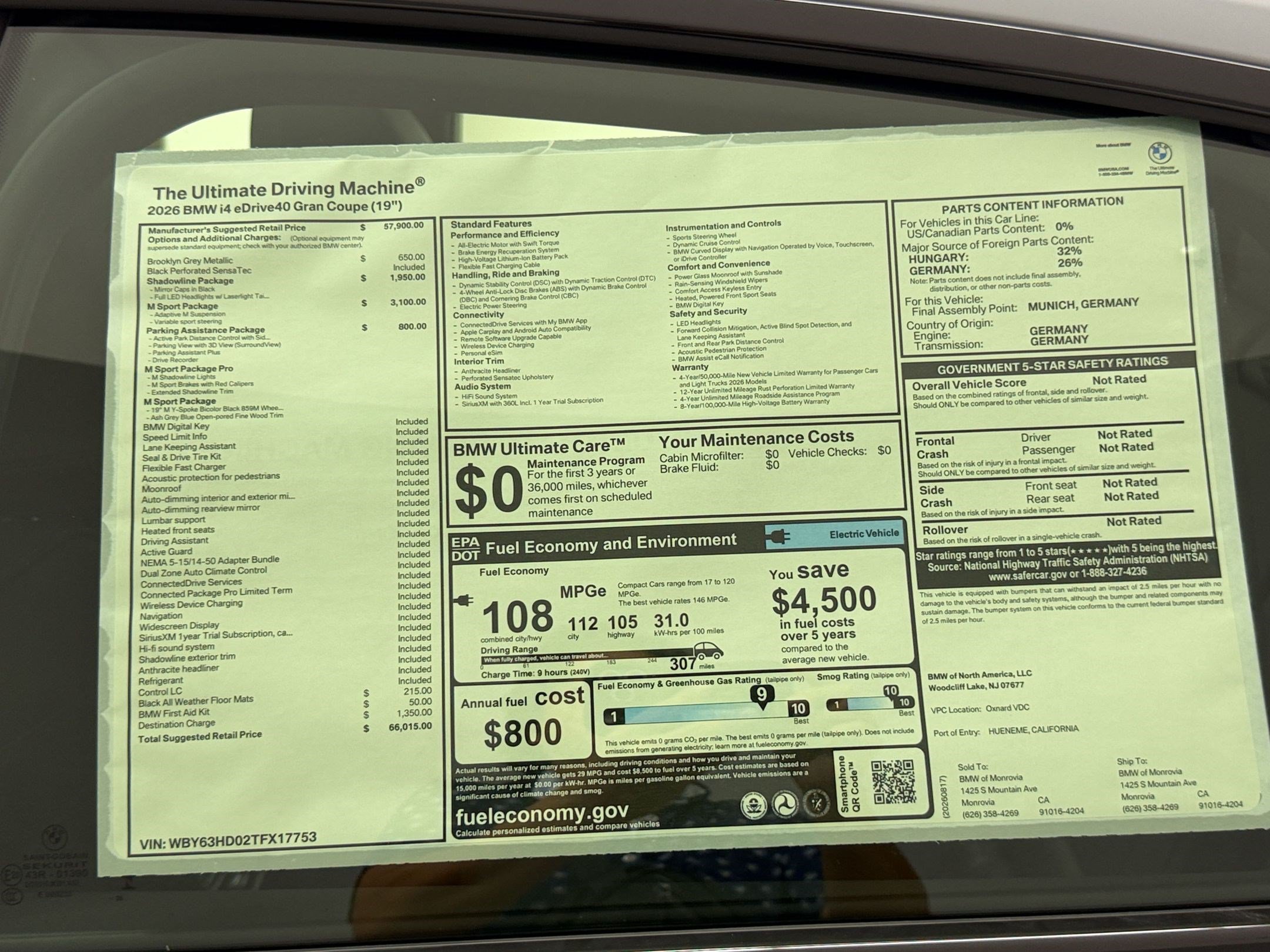 New 2026 BMW i4 eDrive40 w/ M Sport Package RWD image 32