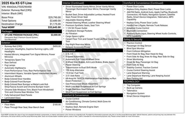 Certified 2025 Kia K5 GT-Line w/ GT-Line Premium Package AWD/4WD image 34