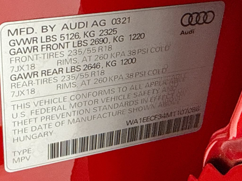 Certified 2021 Audi Q3 2.0T Premium Plus w/ Premium Plus Package AWD/4WD image 34