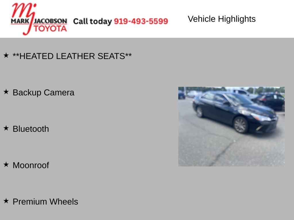 Used 2015 Toyota Camry XLE w/ Moonroof Package FWD image 5