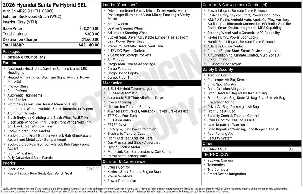 New 2026 Hyundai Santa Fe SEL image 6