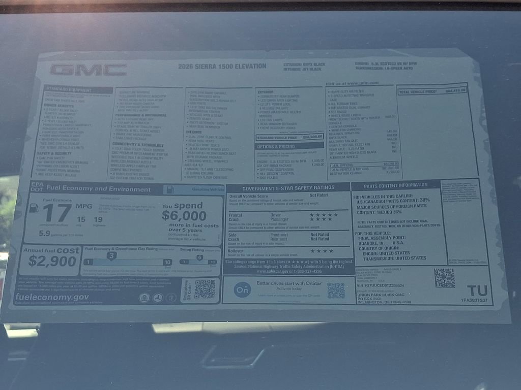New 2026 GMC Sierra 1500 Elevation w/ X31 Off-Road Package image 3