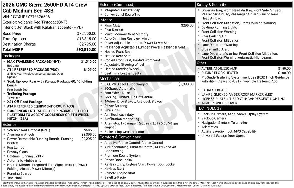 New 2026 GMC Sierra 2500 AT4 w/ Max Trailering Package AWD/4WD image 6